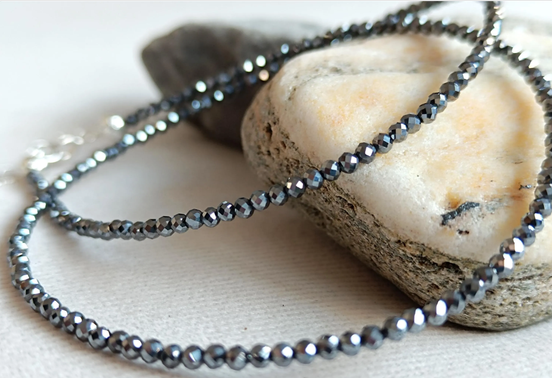 Necklace Meliae Nickel Polygonal Black