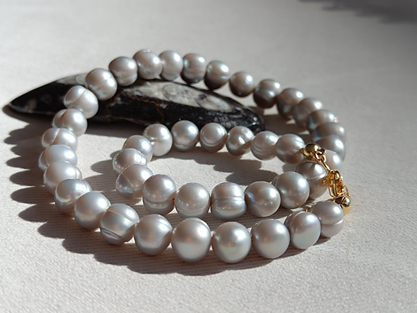 Necklace Chione Greyish Cultured Freshwater Pearl Baroque