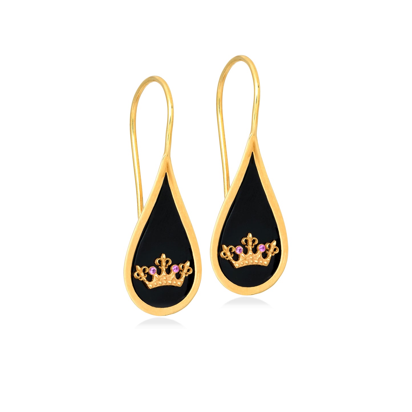 Queen Bee – Hook Earrings (Red Zircon)