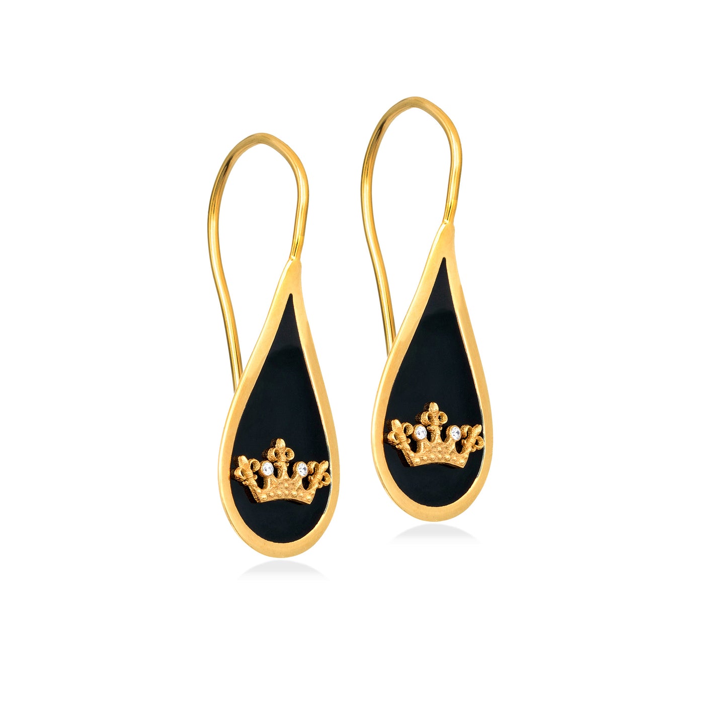 Queen Bee – Hook Earrings (White Zircon)