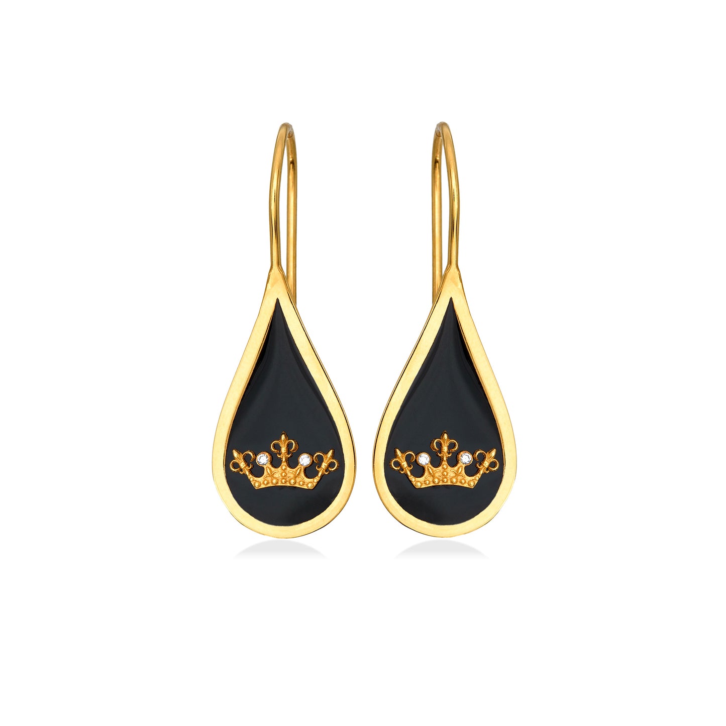 Queen Bee – Hook Earrings (White Zircon)
