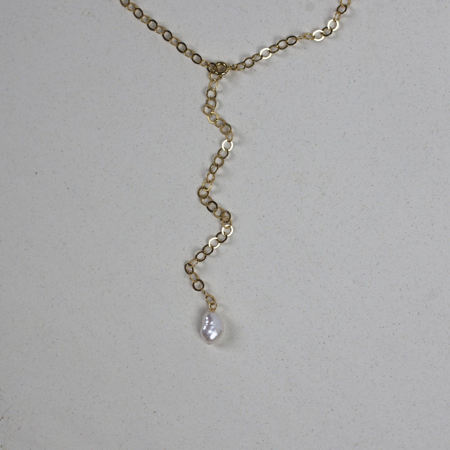 Necklace Chain Mini Pearl Gold Plated "Vermeer Collection"
