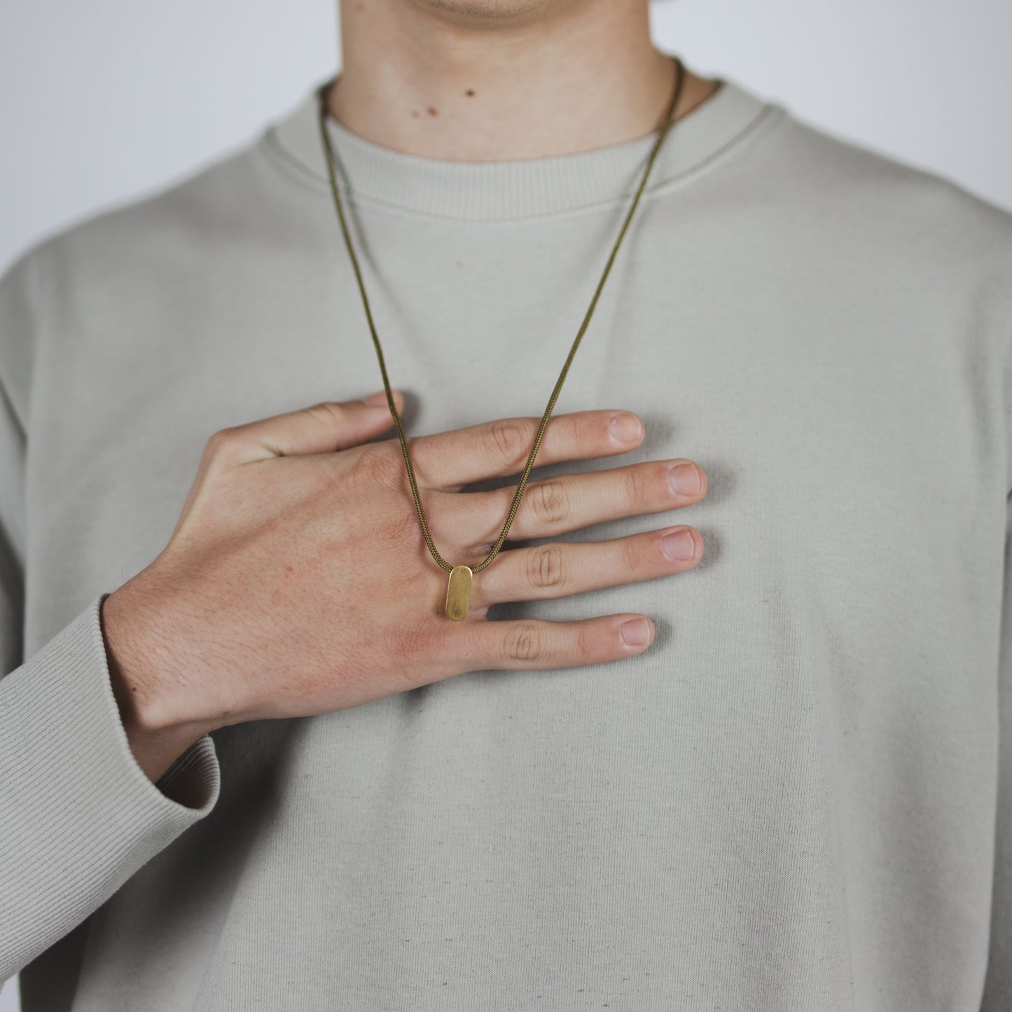 Oval Amulet Cord Necklace "Unity Collection"