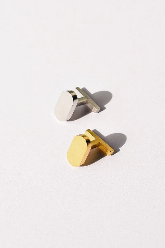 Cufflinks Solid Oval Silver "Unity Collection"