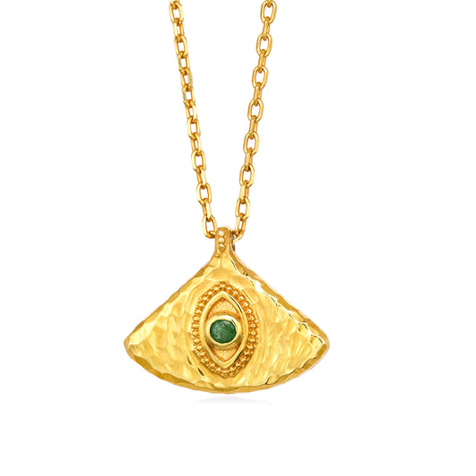 Dragon Eye – Pendant (18K Gold-Plated Forged Silver 925 | Emerald)