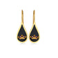 Queen Bee – Hook Earrings (Red Zircon)
