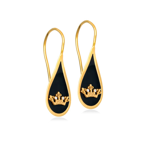 Queen Bee – Hook Earrings (White Zircon)