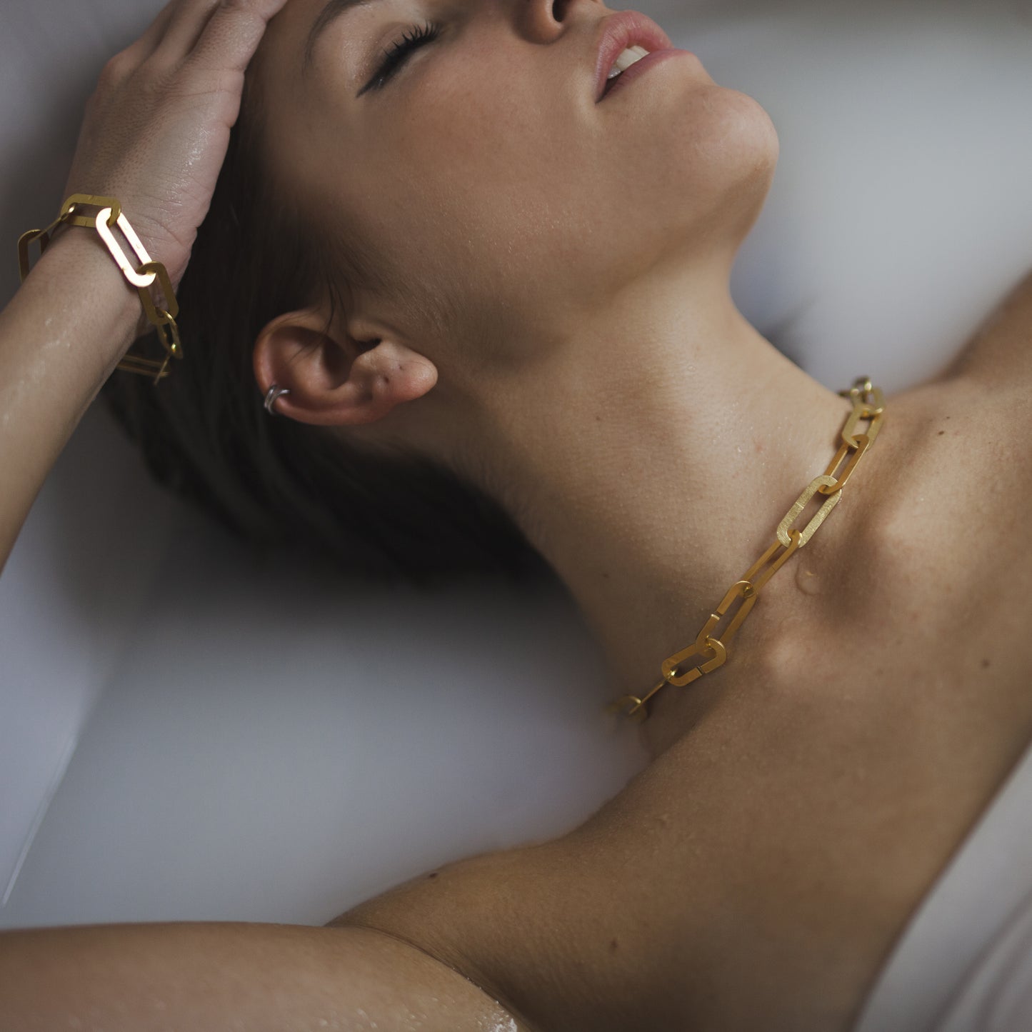 Bracelet Flat Oval Link Chain Gold Plated "Unity Collection"