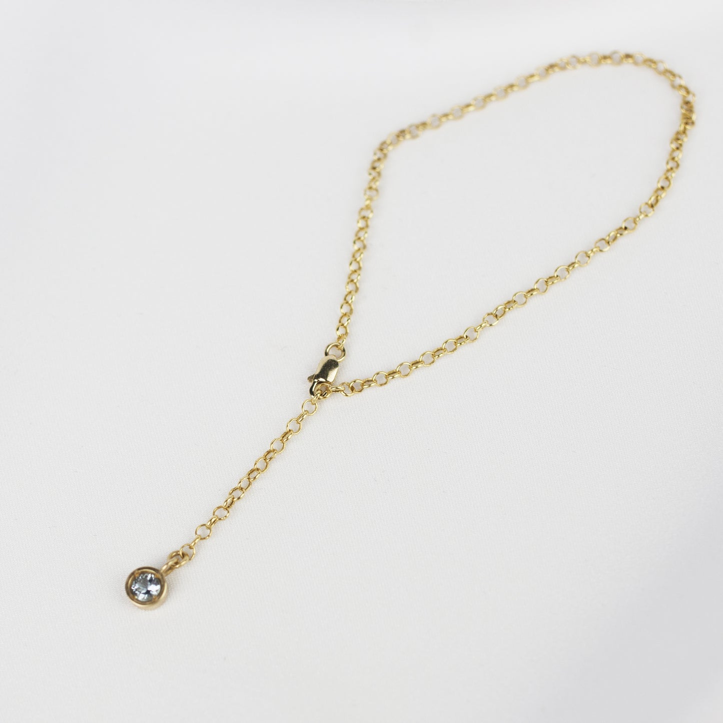 Gold14k Aquamarine Chain Necklace "Celestial Collection"