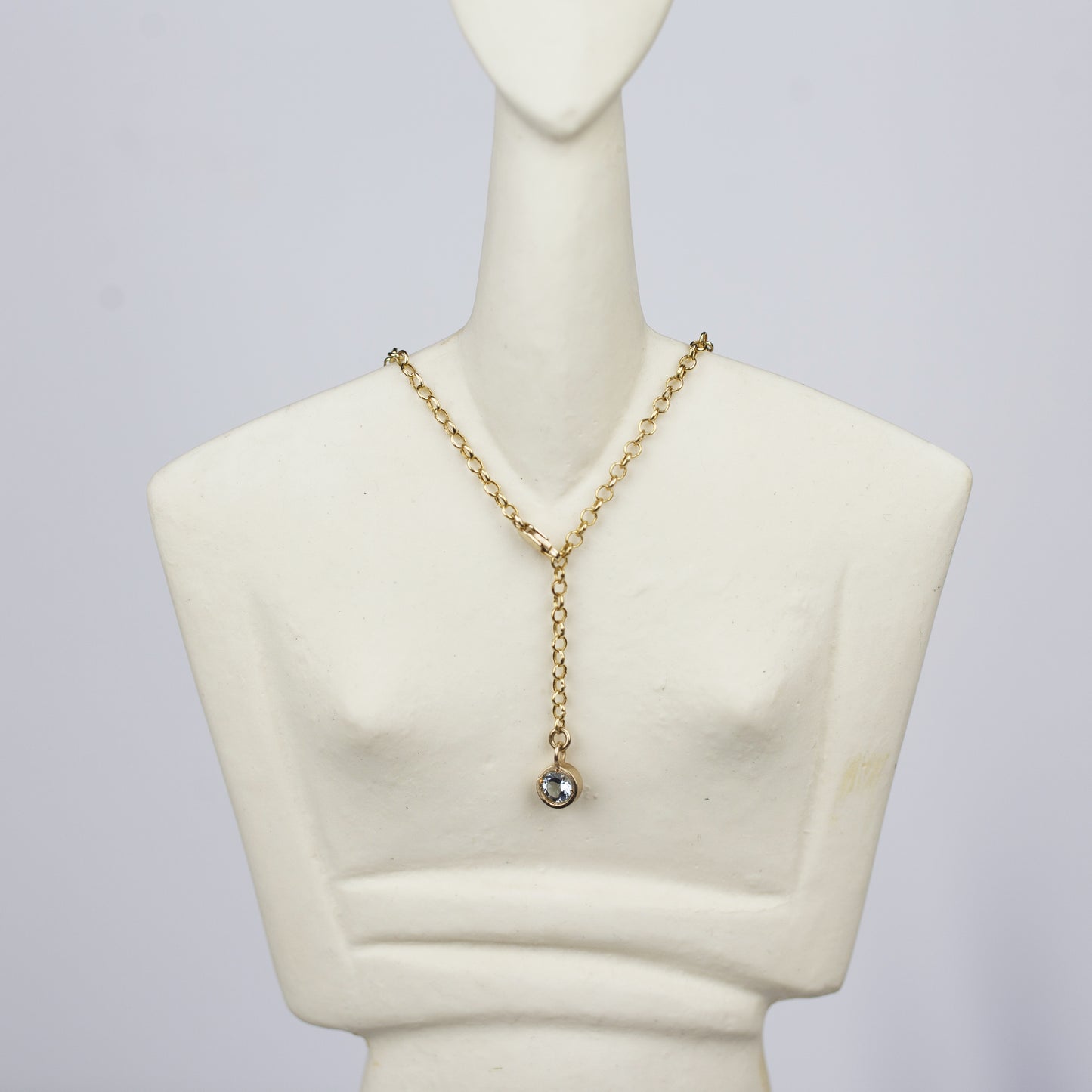 Gold14k Aquamarine Chain Necklace "Celestial Collection"
