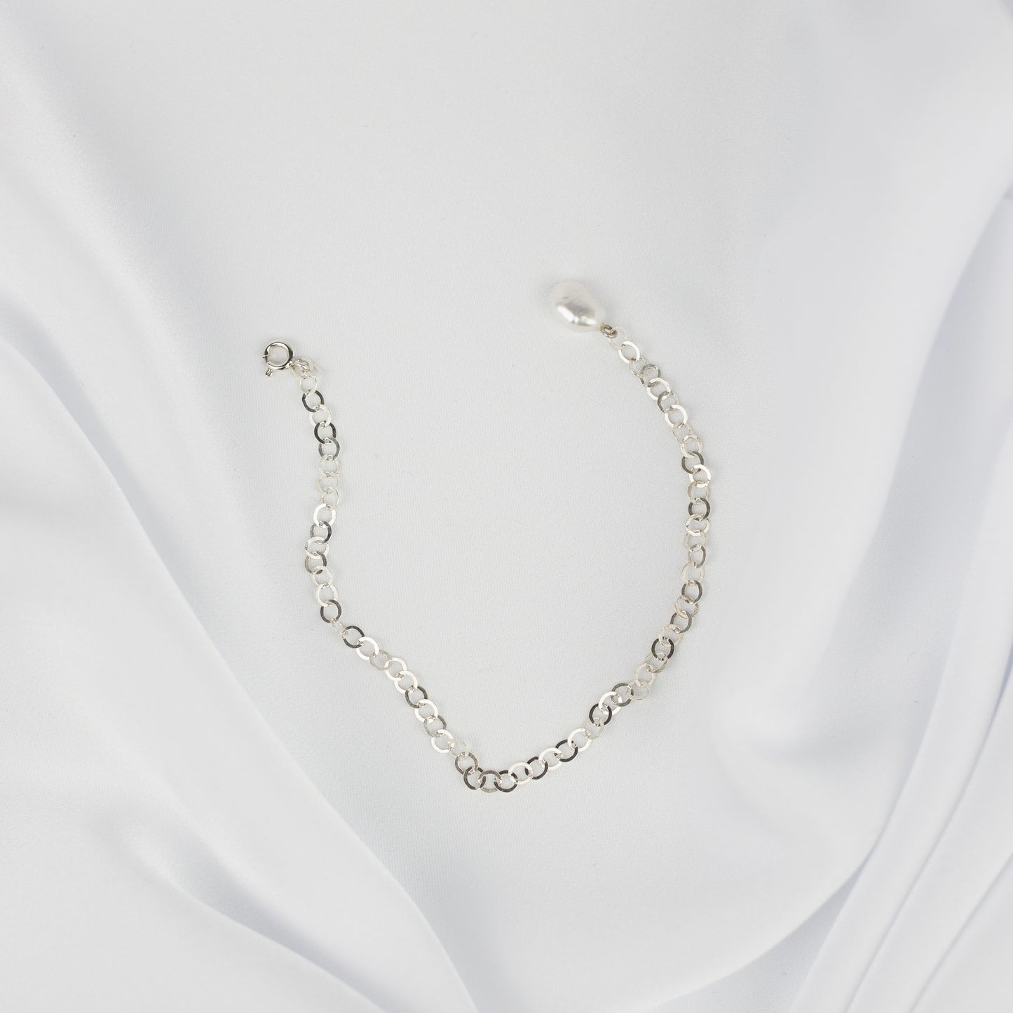 Bracelet Chain Mini Pearl Silver "Vermeer Collection"